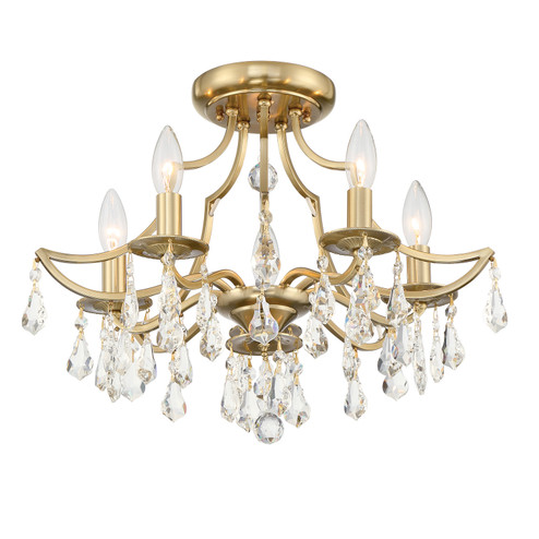 Cedar Five Light Semi Flush Mount in Vibrant Gold (60|5930-VG-CL-MWP)