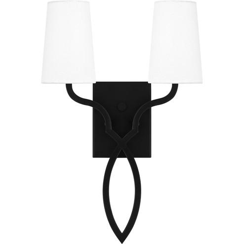 Quoizel Wood Two Light Wall Sconce in Matte Black (10|QW16130MBK)