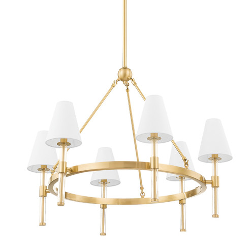 Janelle Six Light Chandelier in Aged Brass (428|H630806-AGB)