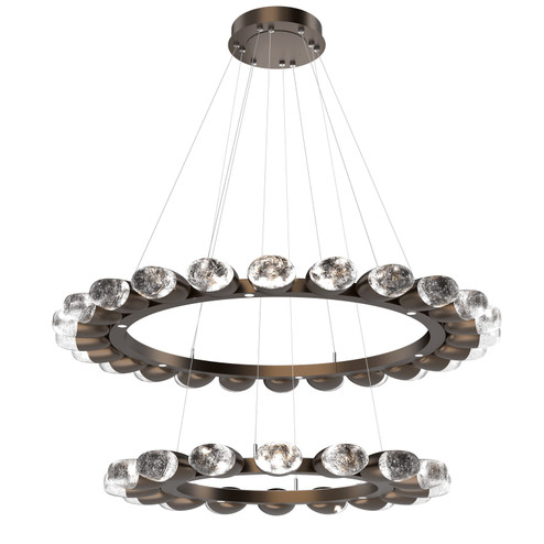 Pebble LED Chandelier in Flat Bronze (404|CHB0079-2T-FB-PC-CA1-L3)
