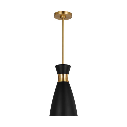 Heath One Light Pendant in Midnight Black and Burnished Brass (454|EP1221MBKBBS)