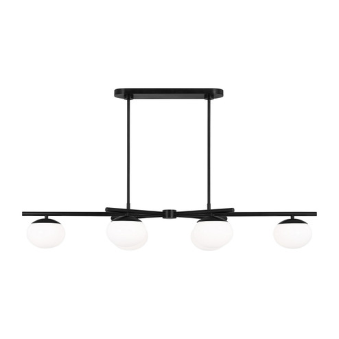 Lune Four Light Linear Chandelier in Aged Iron (454|EC1264AI)