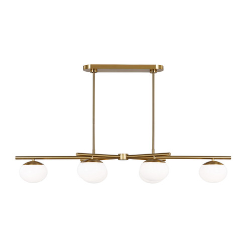 Lune Four Light Linear Chandelier in Burnished Brass (454|EC1264BBS)