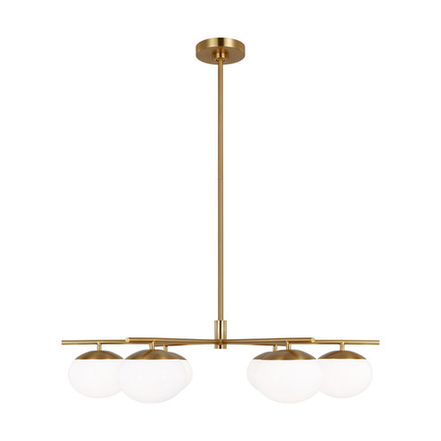 Lune Six Light Chandelier in Burnished Brass (454|EC1246BBS)