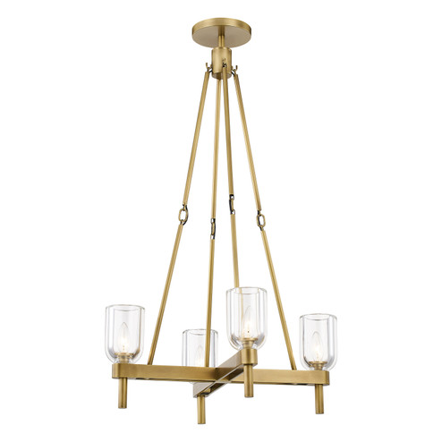 Lucian Four Light Pendant in Vintage Brass/Clear Crystal (452|PD338422VBCC)