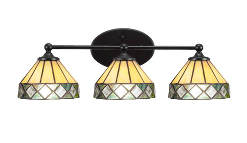 Capri Three Light Bathroom Lighting in Matte Black (200|5913-MB-9405)