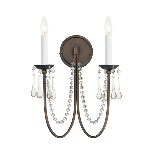 Plumette Two Light Wall Sconce in Chestnut Bronze (16|12161CHB/CRY)