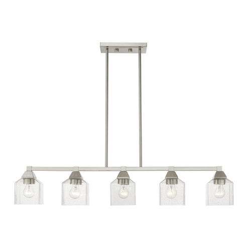 Aragon Five Light Linear Chandelier in Brushed Nickel (107|49765-91)