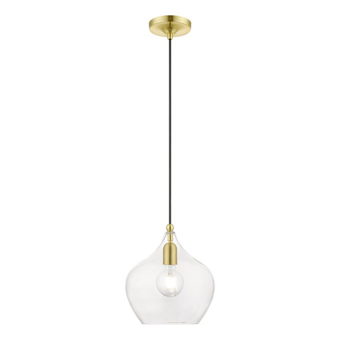 Aldrich One Light Pendant in Satin Brass w/Polished Brass (107|49093-12)