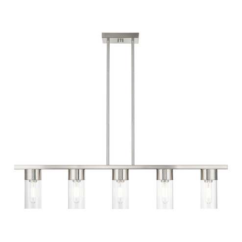 Carson Five Light Linear Chandelier in Brushed Nickel (107|48765-91)