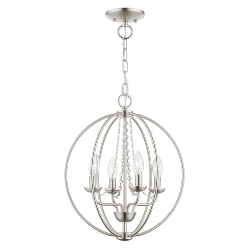 Arabella Four Light Convertible Chandelier/ Semi-Flush in Brushed Nickel (107|40914-91)