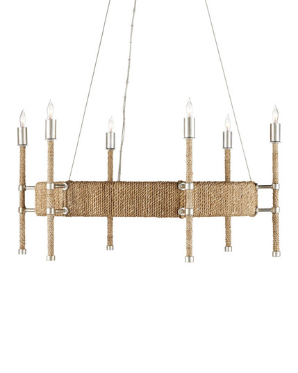 Monzie Chandelier Six Light Chandelier in Contemporary Silver Leaf/Natural (142|9000-0955)