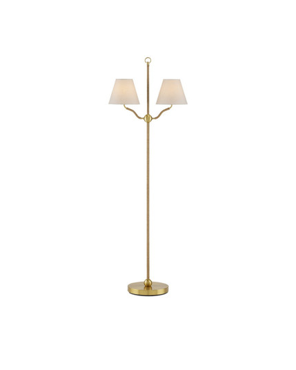 Sirocco Two Light Floor Lamp in Antique Brass/Natural (142|8000-0116)