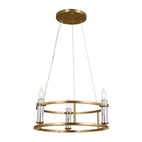 Rosalind Three Light Mini Chandelier in Brushed Natural Brass (12|52493BNB)