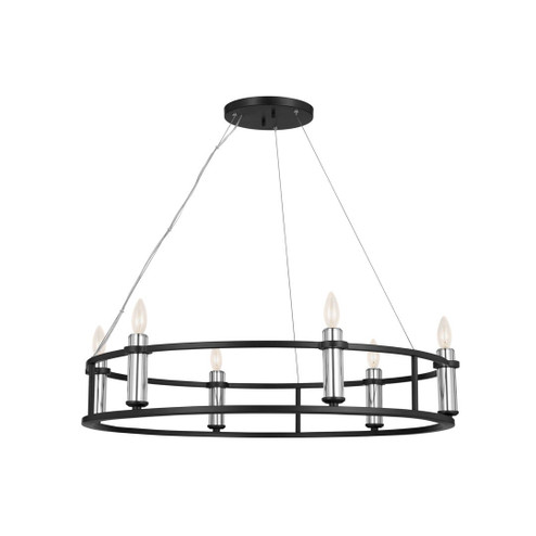 Rosalind Six Light Chandelier in Black (12|52490BK)