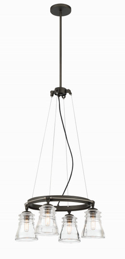Graham Avenue Four Light Chandelier in Smoked Iron And Brushed Nickel (7|2737-709)