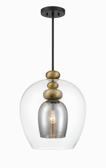 Amesbury One Light Pendant in Coal And Oxidized Aged Brass (29|N6660-865)