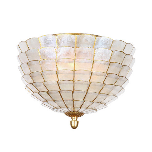 Samal Three Light Flush Mount in Oxidized Gold Leaf (33|515141OL)