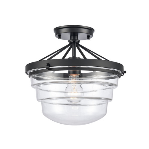 Boyer One Light Semi Flush Mount in Matte Black (45|82168/1)