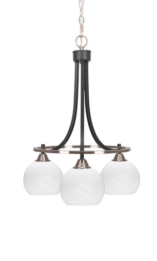 Paramount Three Light Chandelier in Matte Black & Brushed Nickel (200|3413-MBBN-4101)