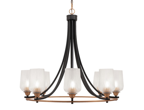 Paramount Eight Light Chandelier in Matte Black & Brass (200|3408-MBBR-4250)