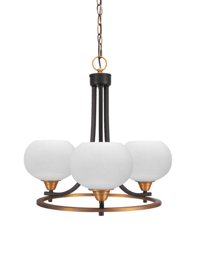 Paramount Three Light Chandelier in Matte Black & Brass (200|3403-MBBR-212)