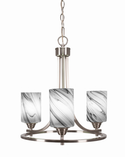 Paramount Three Light Chandelier in Brushed Nickel (200|3403-BN-3009)