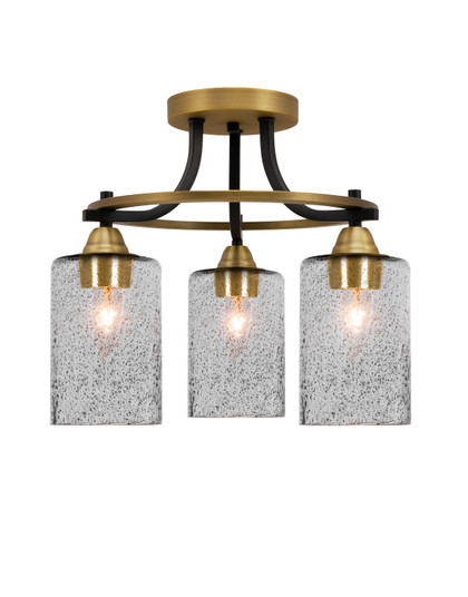 Paramount Three Light Semi-Flush Mount in Matte Black & Brass (200|3417-MBBR-3002)
