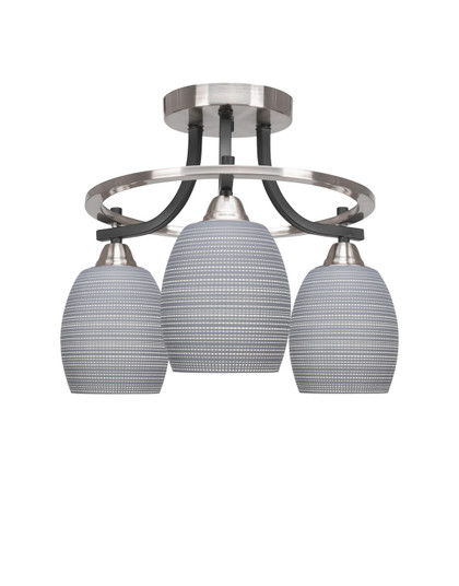 Paramount Three Light Semi-Flush Mount in Matte Black & Brushed Nickel (200|3417-MBBN-4022)