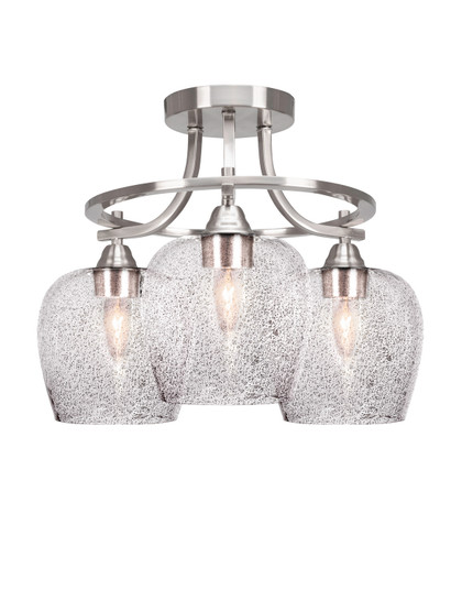 Paramount Three Light Semi-Flush Mount in Brushed Nickel (200|3417-BN-4812)