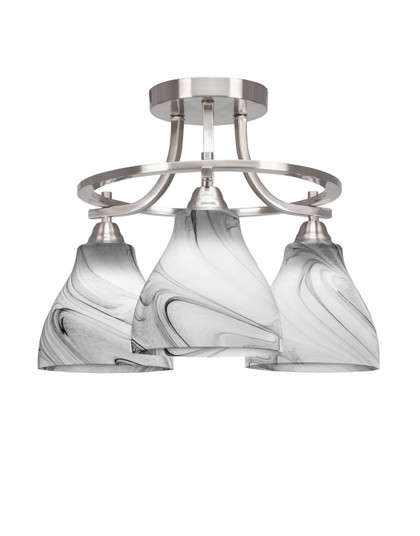 Paramount Three Light Semi-Flush Mount in Brushed Nickel (200|3417-BN-4769)