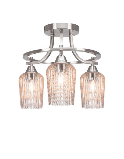 Paramount Three Light Semi-Flush Mount in Brushed Nickel (200|3417-BN-4253)