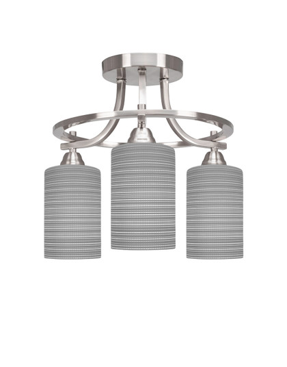 Paramount Three Light Semi-Flush Mount in Brushed Nickel (200|3417-BN-4062)