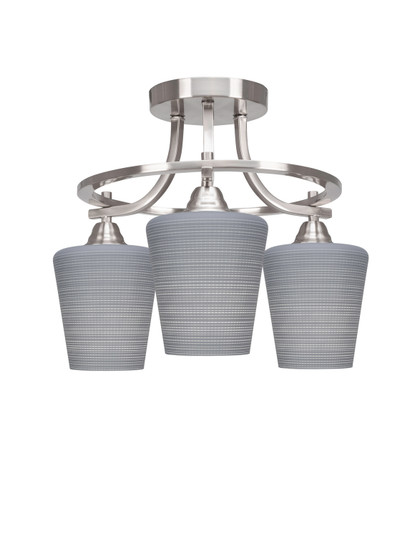 Paramount Three Light Semi-Flush Mount in Brushed Nickel (200|3417-BN-4032)