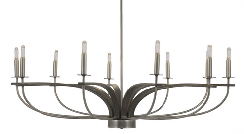 Monterey Ten Light Chandelier in Graphite & Painted Distressed Wood-look (200|2910-GPDW)