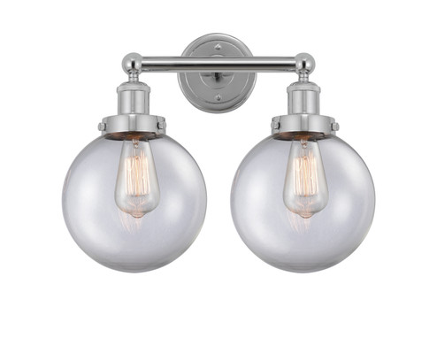 Edison Two Light Bath Vanity in Polished Chrome (405|616-2W-PC-G202-8)