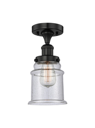 Edison One Light Semi-Flush Mount in Matte Black (405|616-1F-BK-G184)