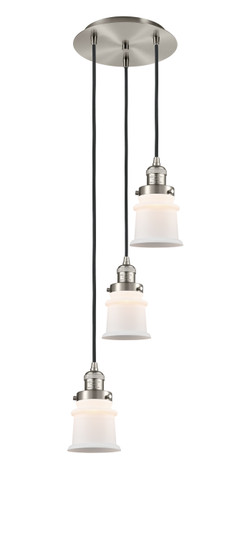 Franklin Restoration Three Light Pendant in Brushed Satin Nickel (405|113F-3P-SN-G181S) Franklin Restoration Three Light Pendant in Brushed Satin Nickel (405|113F-3P-SN-G181S)