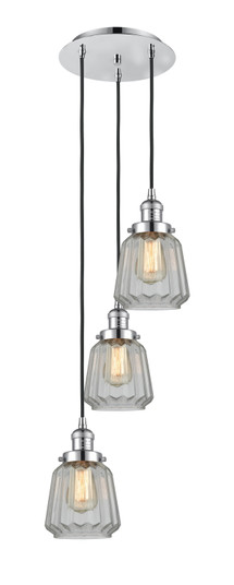 Franklin Restoration Three Light Pendant in Polished Chrome (405|113F-3P-PC-G142)