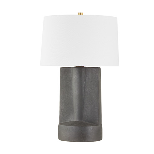 Wilson One Light Table Lamp in Aged Brass/Ceramic Texture Dark Grey (70|L1688-AGB/CTG)