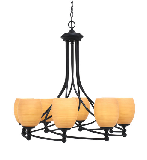 Capri Eight Light Chandelier in Matte Black (200|908-MB-625)