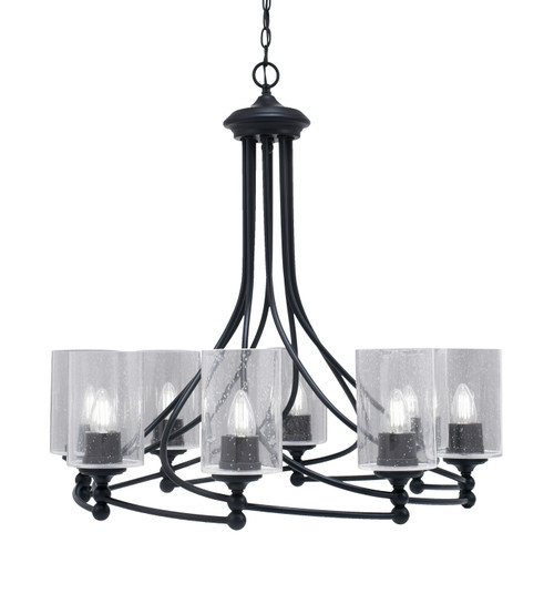 Capri Eight Light Chandelier in Matte Black (200|908-MB-300)