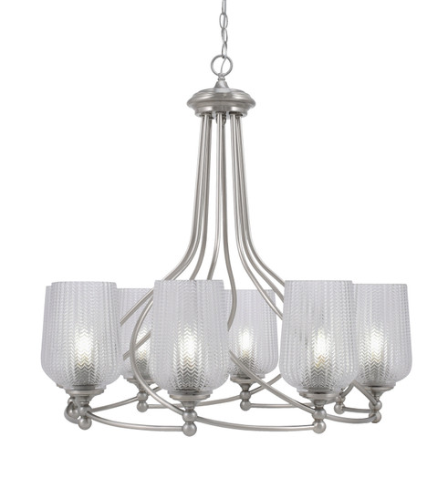 Capri Eight Light Chandelier in Brushed Nickel (200|908-BN-4250)