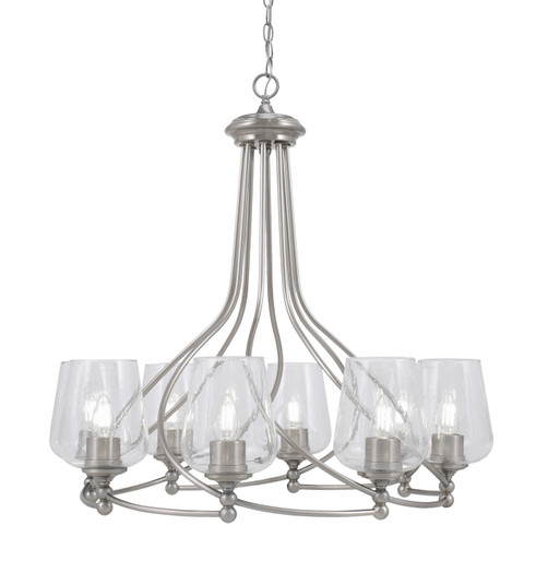 Capri Eight Light Chandelier in Brushed Nickel (200|908-BN-210)