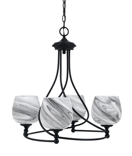 Capri Four Light Chandelier in Matte Black (200|904-MB-4819)