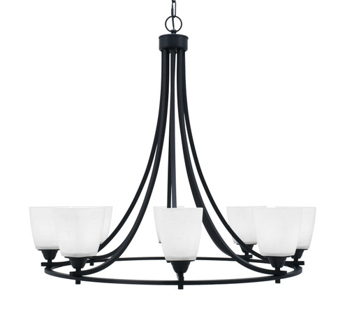 Paramount Eight Light Chandelier in Matte Black (200|3408-MB-460)