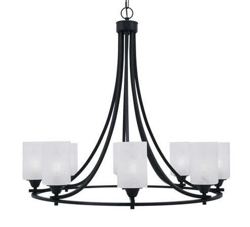 Paramount Eight Light Chandelier in Matte Black (200|3408-MB-3001)