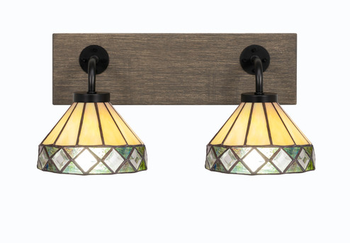 Oxbridge Two Light Bathroom Lighting in Matte Black & Painted Distressed Wood-look (200|1772-MBDW-9405)