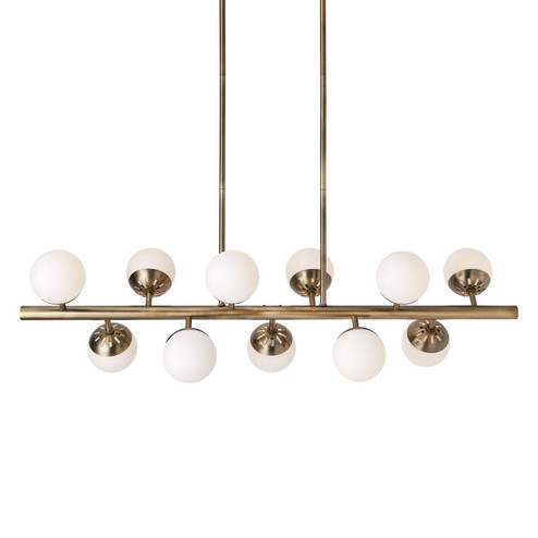 Droplet, 11 Light Linear Chandelier in Antique Brass (52|21358)