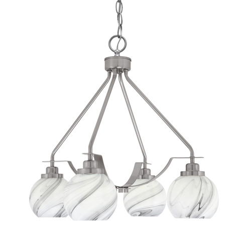 Odyssey Four Light Chandelier in Brushed Nickel (200|2604-BN-4109)